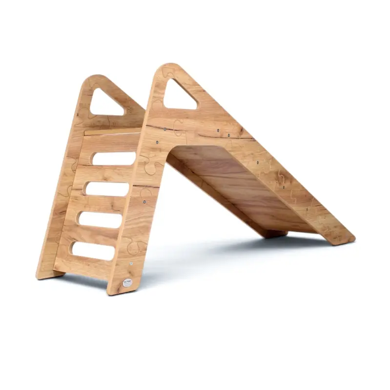 Zjeżdżalnia Montessori Puzzle dla dzieci SL-310 - dębowa| Domowa zjeżdżalnia od 12 miesiąca