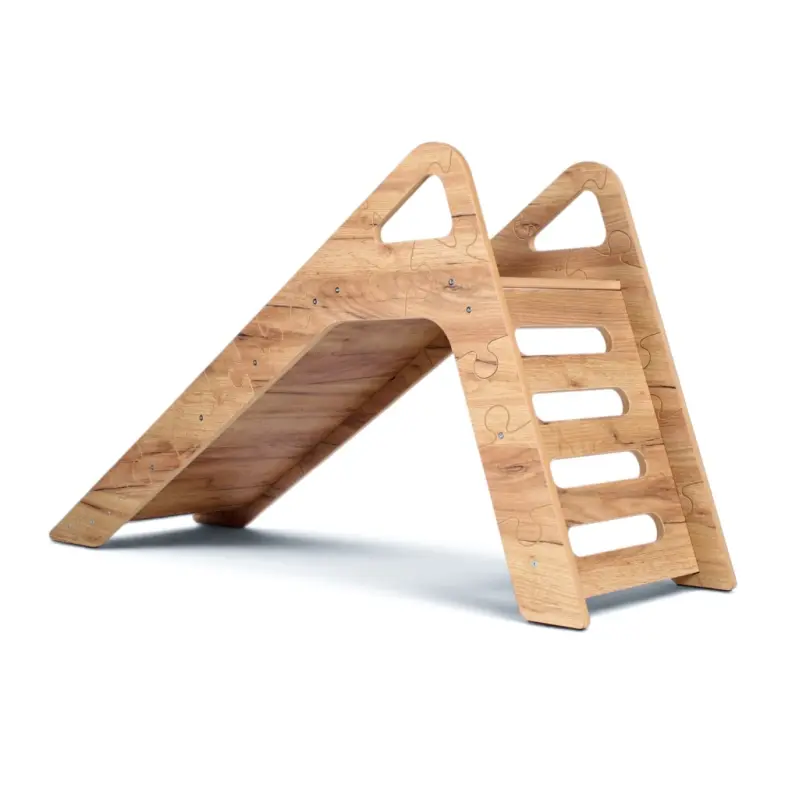 Zjeżdżalnia Montessori Puzzle dla dzieci SL-310 - dębowa| Domowa zjeżdżalnia od 12 miesiąca