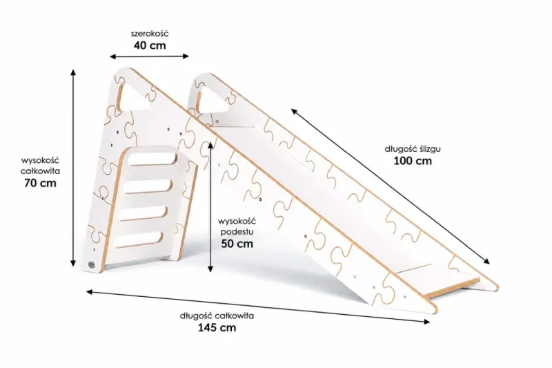 Zjeżdżalnia Montessori Puzzle dla dzieci SL-310 - biała| Domowa zjeżdżalnia od 12 miesiąca