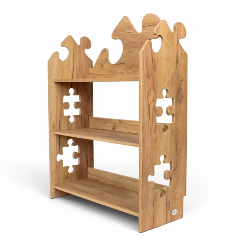 Regał dziecięcy Puzzle Montessori – biblioteczka na książki i zabawki TS-510 dębowy