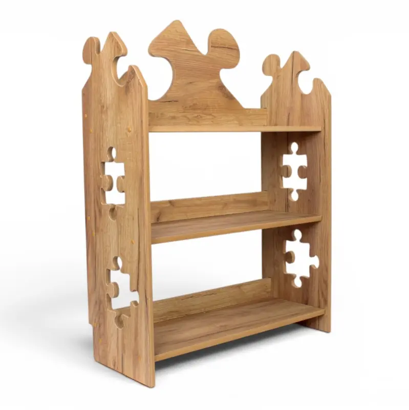 Regał dziecięcy Puzzle Montessori – biblioteczka na książki i zabawki TS-510 dębowy