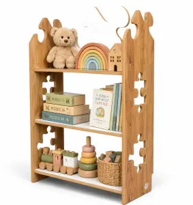 Regał dziecięcy Puzzle Montessori – biblioteczka na książki i zabawki TS-510 dębowo-biały