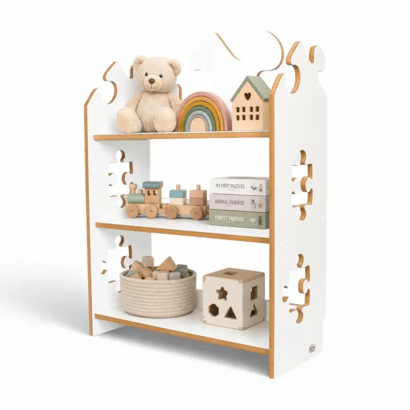 Regał dziecięcy Puzzle Montessori – biblioteczka na książki i zabawki TS-510 biały