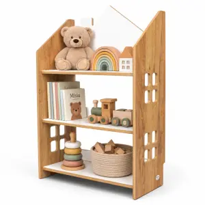 Regał dziecięcy Domek Montessori – biblioteczka na książki i zabawki TS-520 dębowo-biały