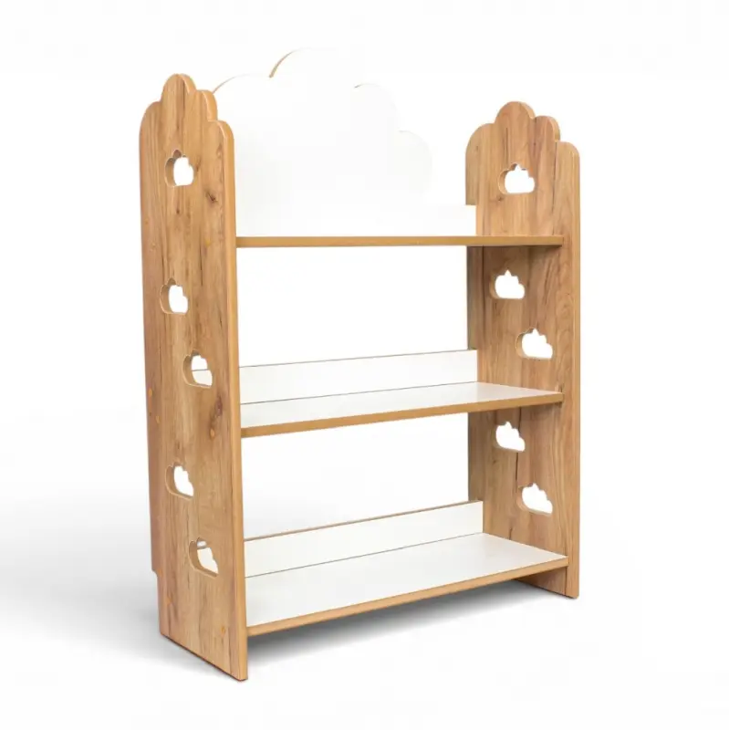 Regał dziecięcy Chmurka – biblioteczka Montessori na książki i zabawki TS-530 dębowo-biały