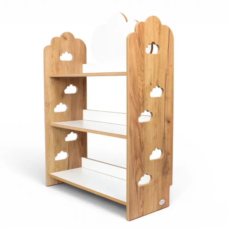 Regał dziecięcy Chmurka – biblioteczka Montessori na książki i zabawki TS-530 dębowo-biały