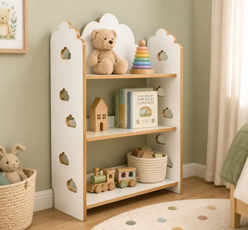 egał dziecięcy Chmurka – biblioteczka Montessori na książki i zabawki TS-530 biały