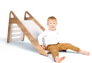 Zjeżdżalnia Montessori Puzzle dla dzieci SL-310 - dębowo-biała| Domowa zjeżdżalnia od 12 miesiąca 