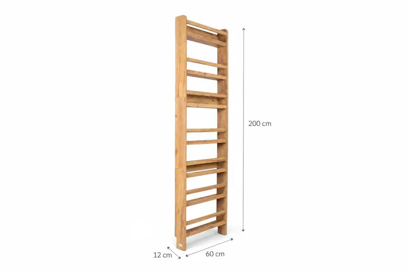 Regał dziecięcy na książki Montessori 200 × 60 cm - 7 półek BSH-67 dębowy
