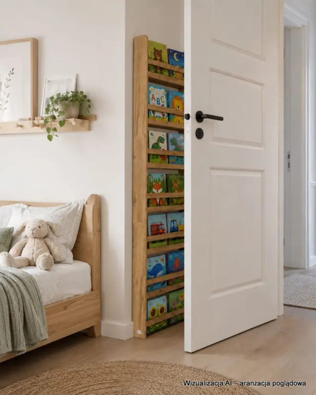 Regał dziecięcy na książki Montessori 200 × 60 cm - 7 półek BSH-67 dębowy