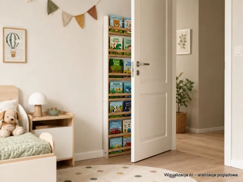 Regał dziecięcy na książki Montessori 200 × 60 cm - 7 półek BSH-67 biało-dębowy