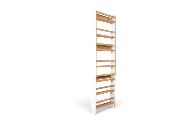 Regał dziecięcy na książki Montessori 200 × 60 cm - 7 półek BSH-67 biało-dębowy