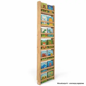 Regał dziecięcy na książki Biblioteczka Montessori 200 × 60 cm - 7 półek BSH-67 dębowy