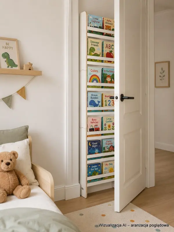 Regał dziecięcy na książki Montessori 200 × 60 cm - 7 półek BSH-67 biały
