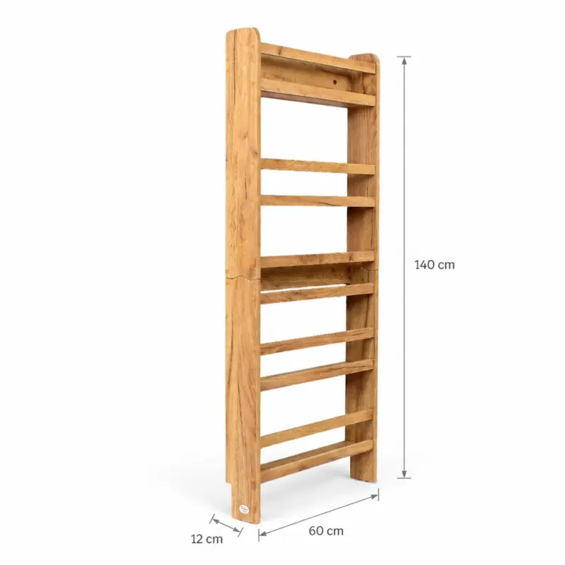 Regał dziecięcy na książki Montessori 140 × 60 cm - 5 półek BSH-65 dębowy