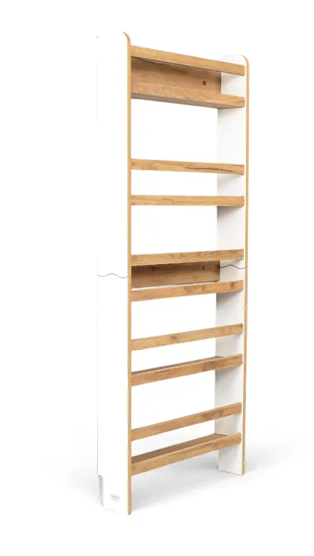 Regał dziecięcy na książki Montessori 140 × 60 cm - 5 półek BSH-65 biało-dębowy