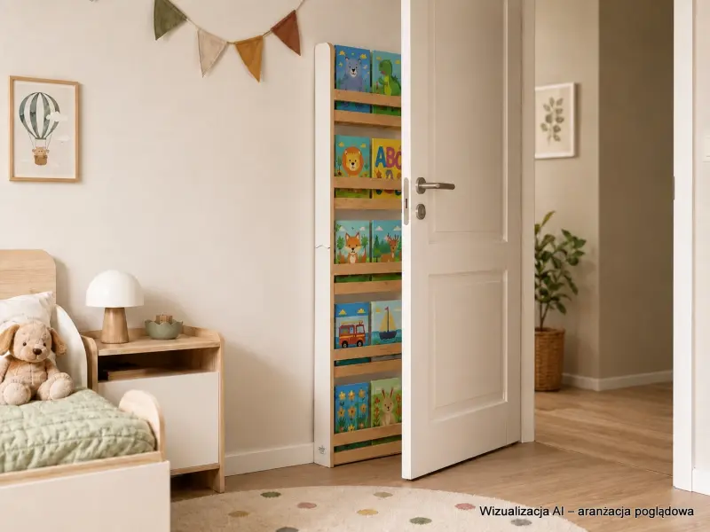 Regał dziecięcy na książki Montessori 140 × 60 cm - 5 półek BSH-65 biało-dębowy