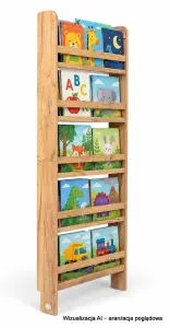 Regał dziecięcy na książki Montessori 140 × 60 cm - 5 półek BSH-65 dębowy