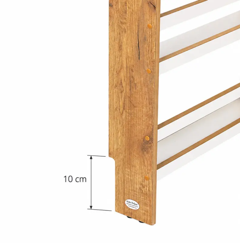 Regał dziecięcy na książki Montessori 140 × 60 cm - 5 półek BSH-65 dębowo-biały
