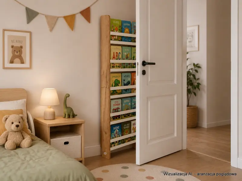 Regał dziecięcy na książki Montessori 140 × 60 cm - 5 półek BSH-65 dębowo-biały