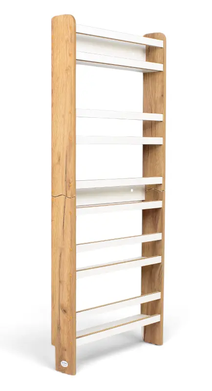 Regał dziecięcy na książki Montessori 140 × 60 cm - 5 półek BSH-65 dębowo-biały