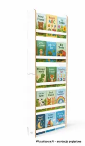 Regał dziecięcy na książki Montessori 140 × 60 cm - 5 półek BSH-65 biały