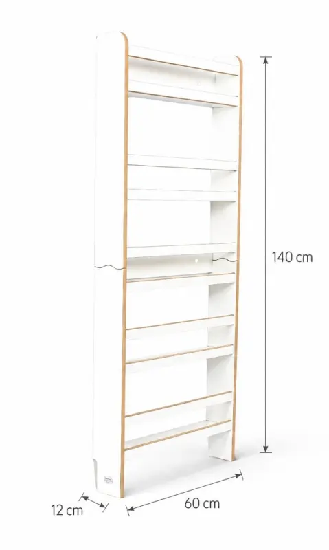 Regał dziecięcy na książki Montessori 140 × 60 cm - 5 półek BSH-65 biały