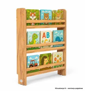 Regał dziecięcy na książki Montessori 80 × 60 cm - 3 półki BSH-63 dębowy