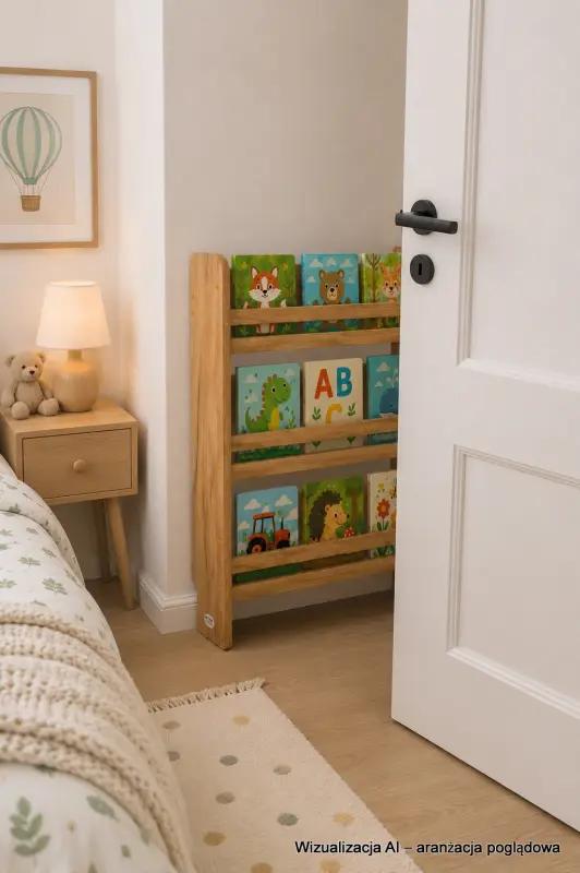 Regał dziecięcy na książki Montessori 80 × 60 cm - 3 półki BSH-63 dębowy