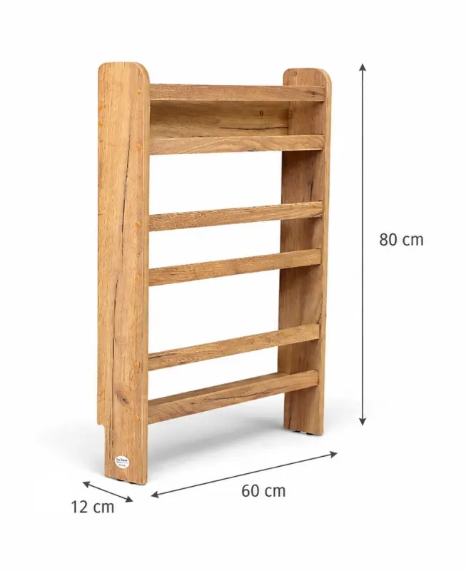 Regał dziecięcy na książki Montessori 80 × 60 cm - 3 półki BSH-63 dębowy