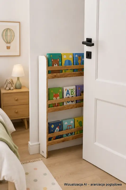 Regał dziecięcy na książki Montessori 80 × 60 cm - 3 półki BSH-63 biało-dębowy