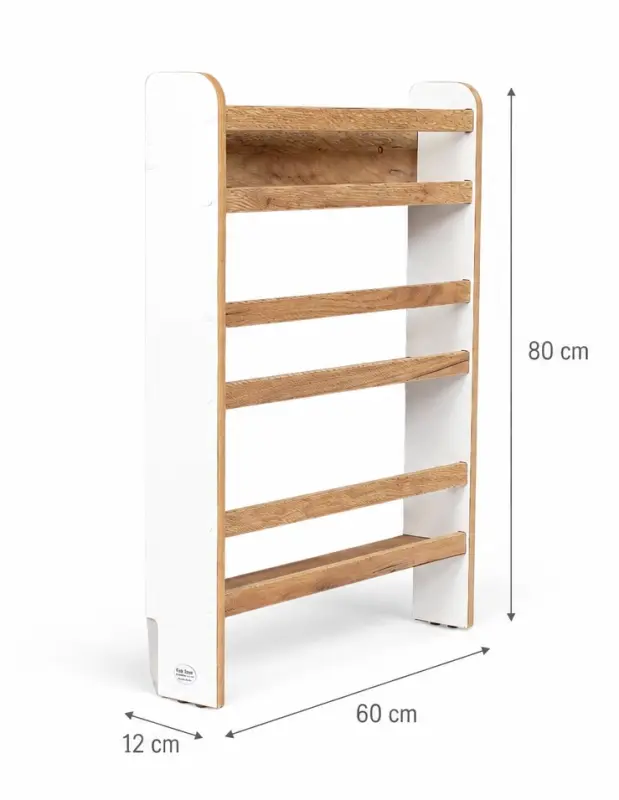 Regał dziecięcy na książki Montessori 80 × 60 cm - 3 półki BSH-63 biało-dębowy