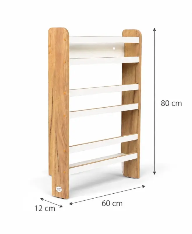 Regał dziecięcy na książki Montessori 80 × 60 cm - 3 półki BSH-63 dębowo-biały