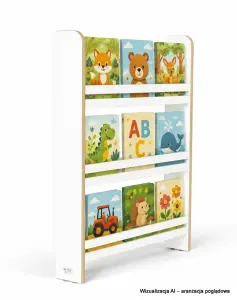 Regał dziecięcy na książki Montessori 80 × 60 cm - 3 półki BSH-63 biały