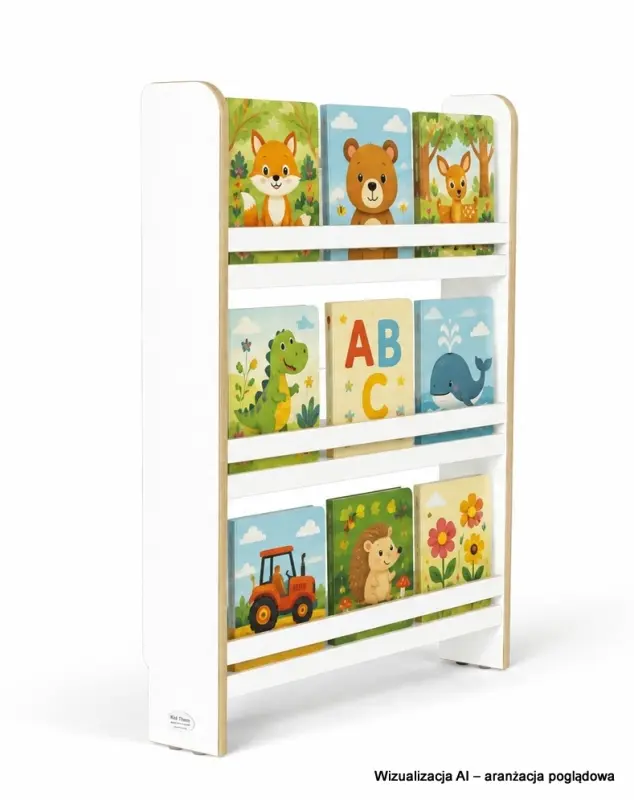 Regał dziecięcy na książki Montessori 80 × 60 cm - 3 półki BSH-63 biały