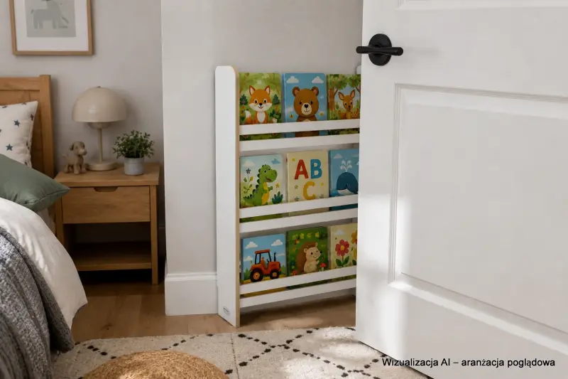 Regał dziecięcy na książki Montessori 80 × 60 cm - 3 półki BSH-63 biały