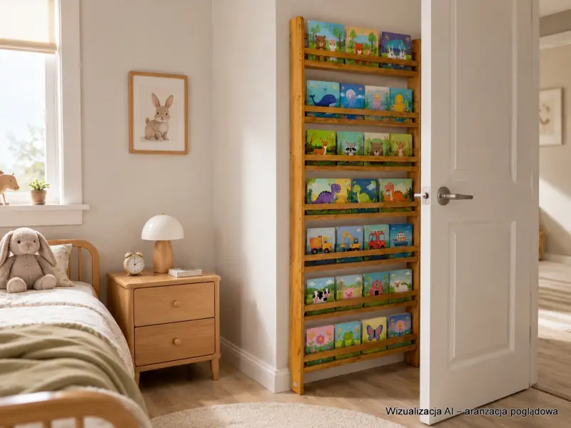 Regał dziecięcy na książki Biblioteczka Montessori 200 × 90 cm - 7 półek BSH-97 dębowy