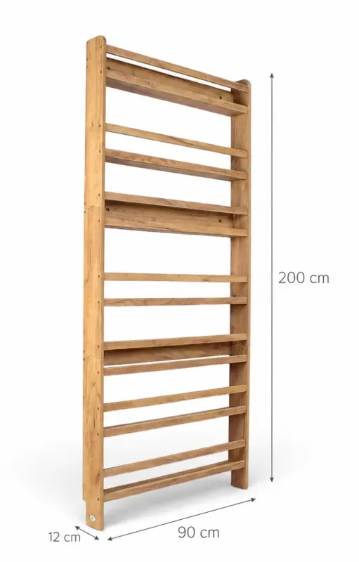 Regał dziecięcy na książki Biblioteczka Montessori 200 × 90 cm - 7 półek BSH-97 dębowy