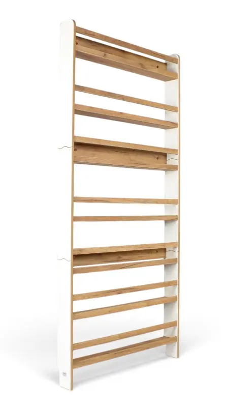 Regał dziecięcy na książki Biblioteczka Montessori 200 × 90 cm - 7 półek BSH-97 biało-dębowy