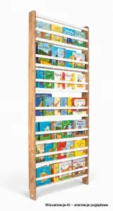 Regał dziecięcy na książki Biblioteczka Montessori 200 × 90 cm - 7 półek BSH-97 dębowo-biały