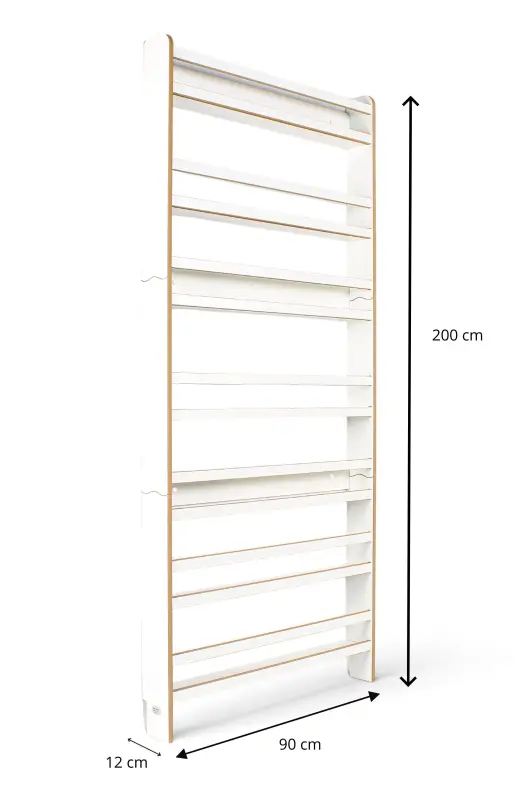 Regał dziecięcy na książki Biblioteczka Montessori 200 × 90 cm - 7 półek BSH-97 biały