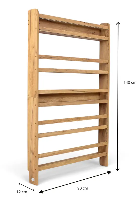 Regał dziecięcy na książki Biblioteczka Montessori 140 × 90 cm - 5 półek BSH-95 dębowy