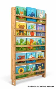 Regał dziecięcy na książki Biblioteczka Montessori 140 × 90 cm - 5 półek BSH-95 dębowy