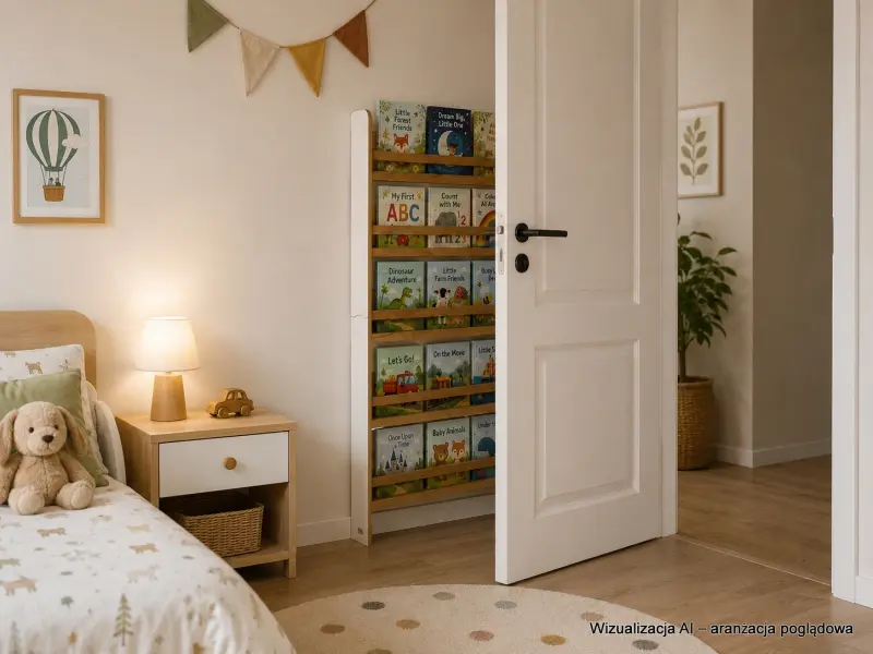 Regał dziecięcy na książki Biblioteczka Montessori 140 × 90 cm - 5 półek BSH-95 biało-dębowy