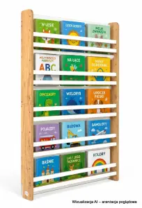 Regał dziecięcy na książki Biblioteczka Montessori 140 × 90 cm - 5 półek BSH-95 dębowo-biały