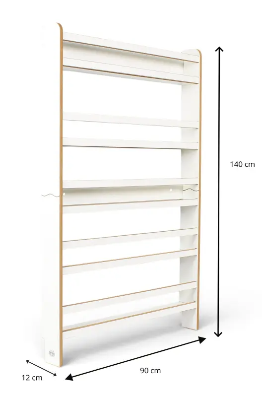 Regał dziecięcy na książki Biblioteczka Montessori 140 × 90 cm - 5 półek BSH-95 biały