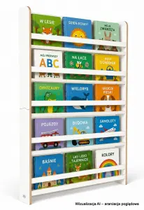 Regał dziecięcy na książki Biblioteczka Montessori 140 × 90 cm - 5 półek BSH-95 biały