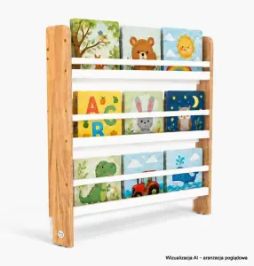 Regał dziecięcy na książki Biblioteczka Montessori 80 × 90 cm - 3 półki BSH-93 dębowo-biały