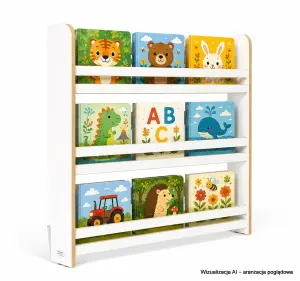 Regał dziecięcy na książki Biblioteczka Montessori 80 × 90 cm - 3 półki BSH-93 biały