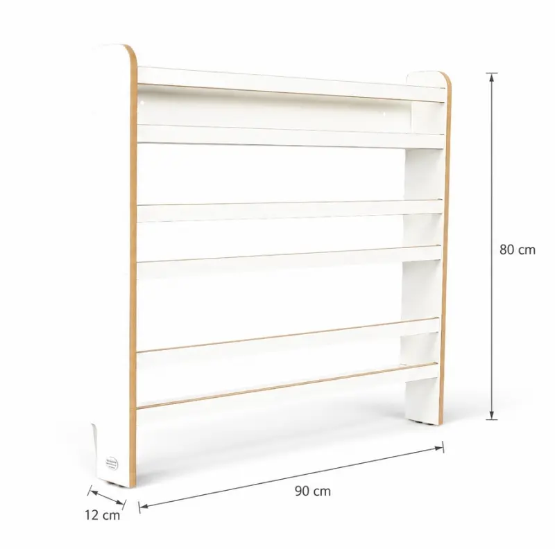 Regał dziecięcy na książki Biblioteczka Montessori 80 × 90 cm - 3 półki BSH-93 biały